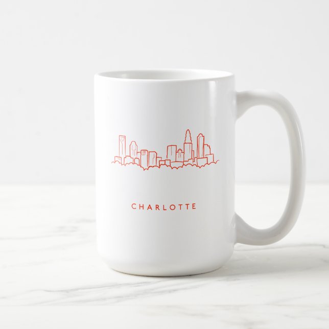 Mug Horizon de ville de Charlotte, la Caroline du Nord (Droite)