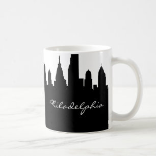 Mug Horizon noir et blanc de ville de Philadelphie