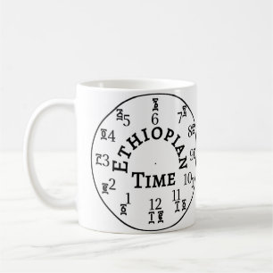 Mug Horloge de l'heure éthiopienne - Amharique et ang