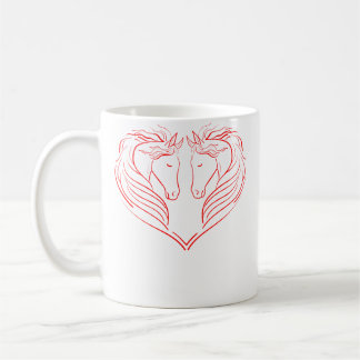 Mug Horse Silhouette Horse Love Heart Riding Horse Rid