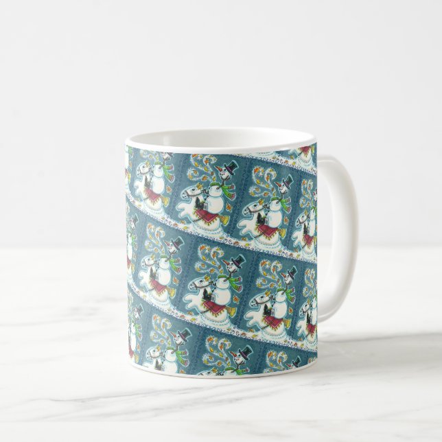 MUG HORSEMAN SNOWMAN SANS TÊTE, HUMOUR XMAS HALLOWEEN, (Devant droit)