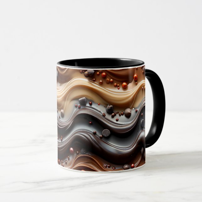 Mug Hot Cocoa Chocoholic Funny Humor Modern Brown  (Devant droit)