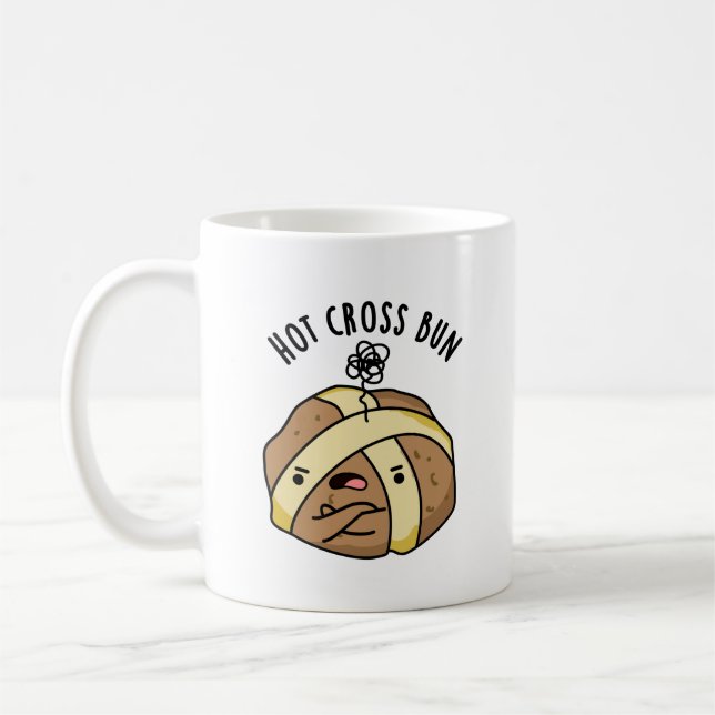 Mug Hot Cross Bun Funny Food Pun (Gauche)