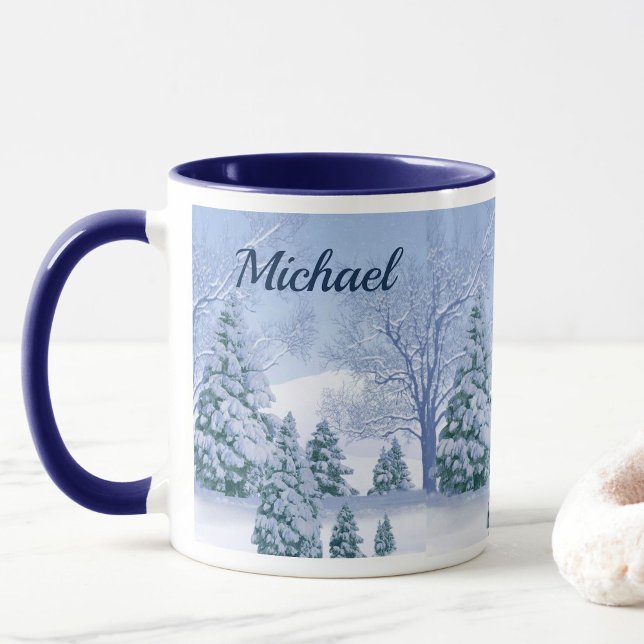 Mug Hot Cup of Coffee on a Cold Winter Day Ajouter un  (Créateur téléchargé)