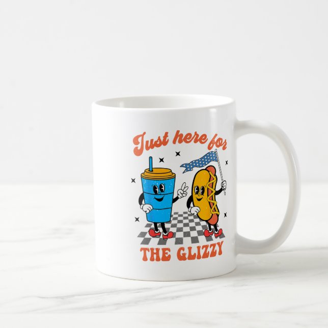 Mug Hot Dog Je suis juste ici pour le Glizzy Happy 4th (Droite)