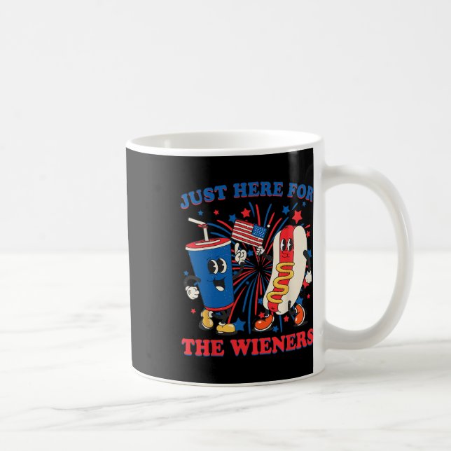 Mug Hot Dog Je suis juste ici pour les Wieners 4 juill (Droite)
