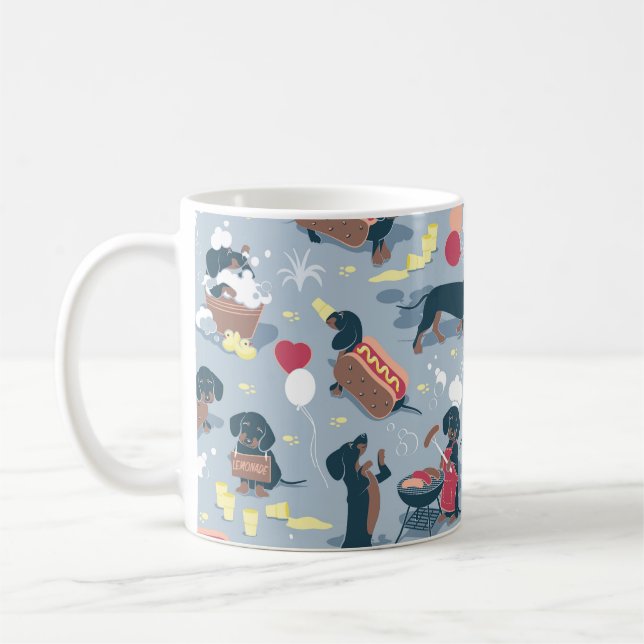 Mug Hot dogs et limonade chien de dachshund été (Gauche)