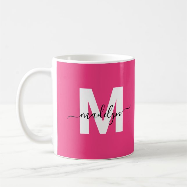 Mug Hot Pink Monogram (Gauche)