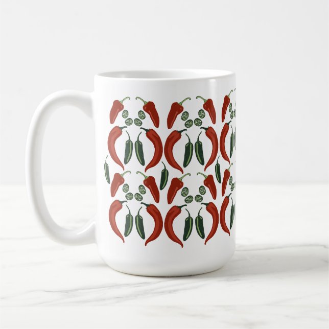 Mug HOT & SPICY Jalapeño Chile Peppers Art Motif (Gauche)