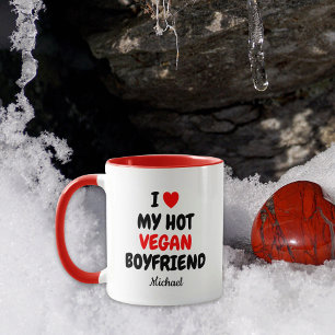 Mug Hot Vegan Boyfriend Valentine´s Day Red