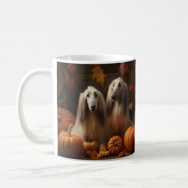 Mug hound afghan Chiot Automne Citrouille de plaisir (Gauche)