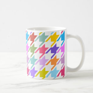 Mug Houndstooth Multicolor+White Big Motif