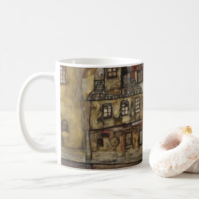 Mug House Wall on River par Egon Schiele (Avec donut)