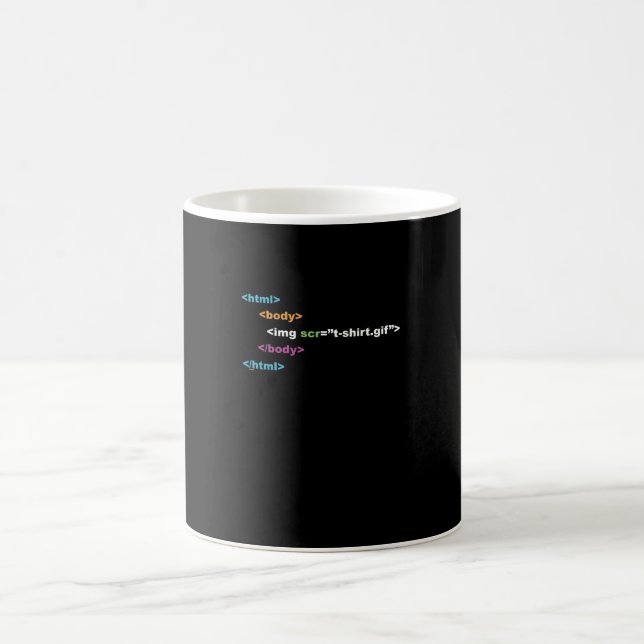 Mug HTML drôle de code de programme informatique (Centre)