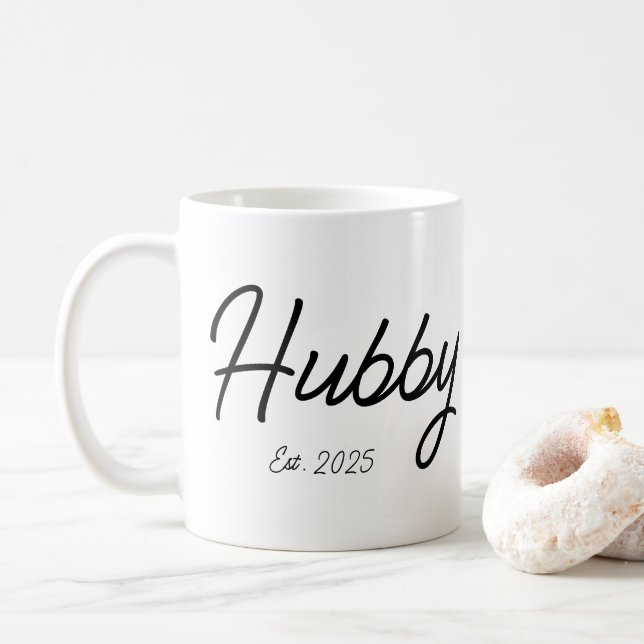 Mug Hubby Cadeau Personnalisé Fiançailles Pour Lui Gro (Avec donut)