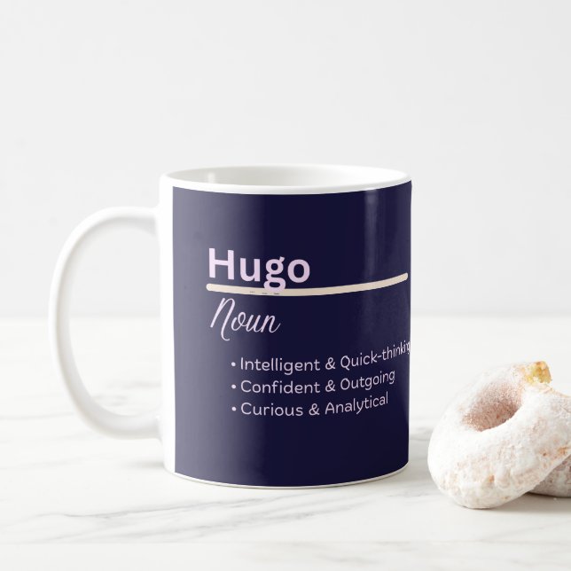 Mug Hugo Boy Personalized Name Definition (Avec donut)