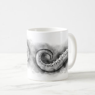 Mug Huile d'aquarelle tentaculaire pieuvre kraken levt