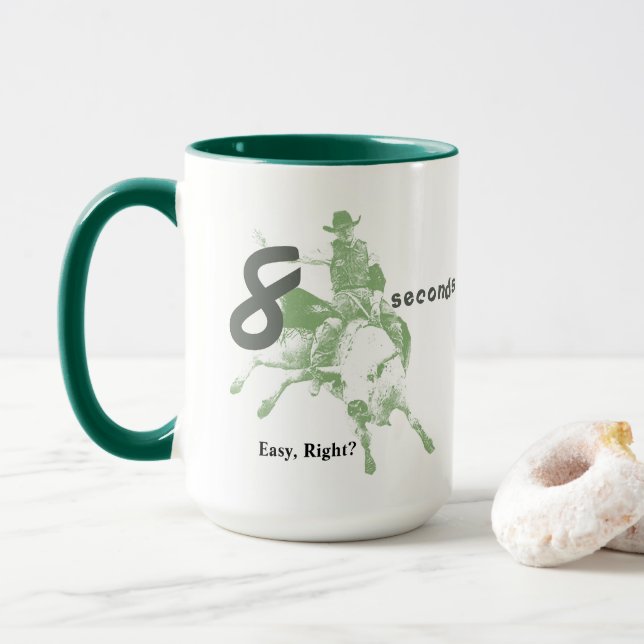 Mug Huit Secondes, Facile, N'Est-Ce Pas ? Bull Riding  (Avec donut)