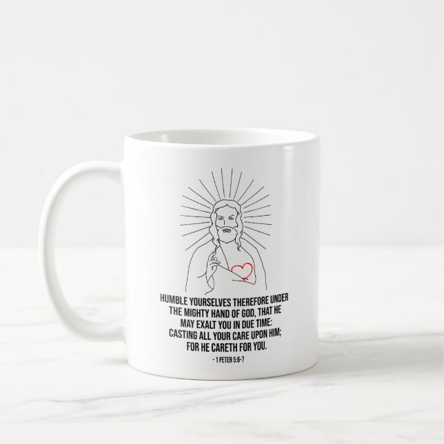 Mug Humble Toi-Même Donc Sous La Main Puissante (Gauche)