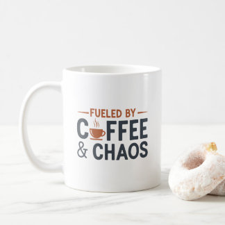 Mug Humour Caféiné Drôle Café et Chaos Minimaliste