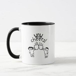 Mug Humour de Bureau Minimal Café café puis e-mails