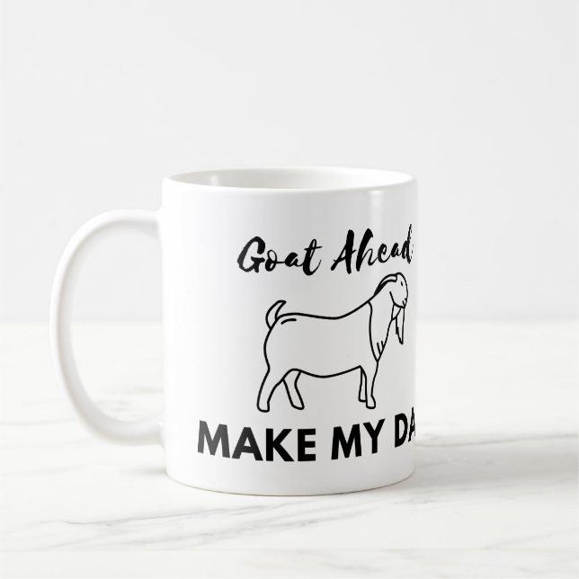 Mug Humour de chèvre : Aller(at) à l'avant, Faire ma j (Gauche)