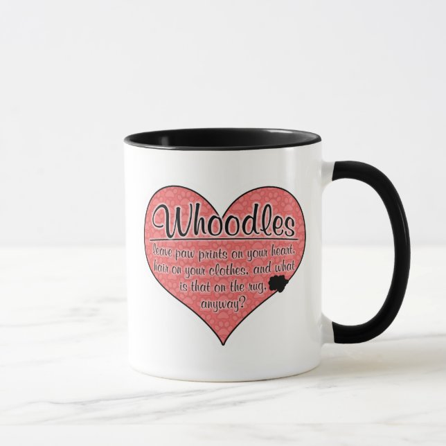 Mug Humour de chien d'empreintes de pattes de Whoodle (Droite)