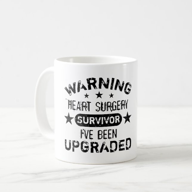 Mug Humour de chirurgie cardiaque amélioré (Devant gauche)