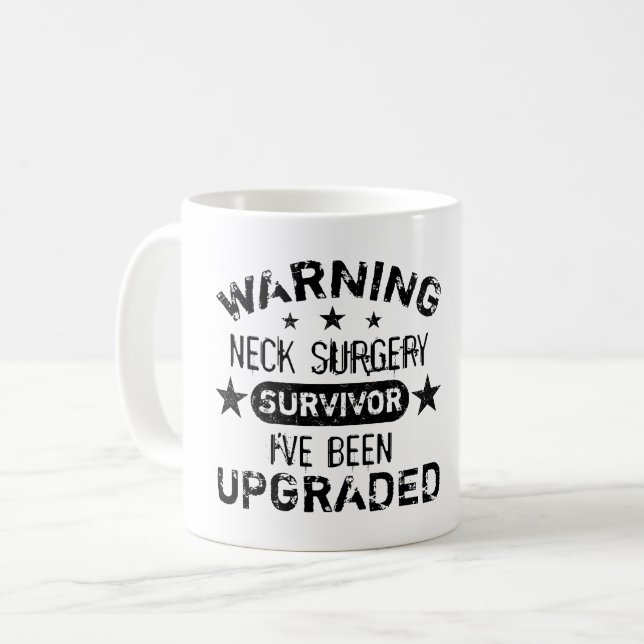 Mug Humour de chirurgie du cou amélioré (Devant gauche)