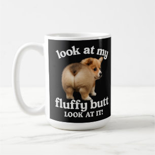 Mug Humour de Cul de Corgi Drôle - Regardez Mon Cul Fl