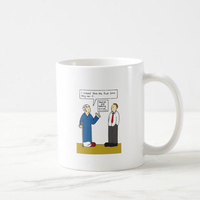 Mug Humour de dessin de santé et de sécurité (Droite)