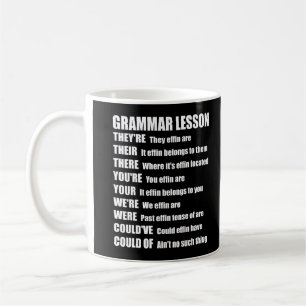 Mug Humour de leçon de grammaire d'Effin ils sont