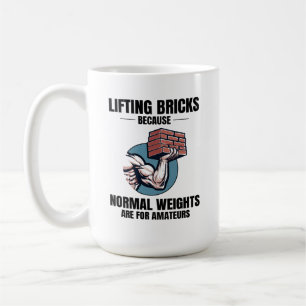 Mug Humour de levage de briques : au-delà des poids or