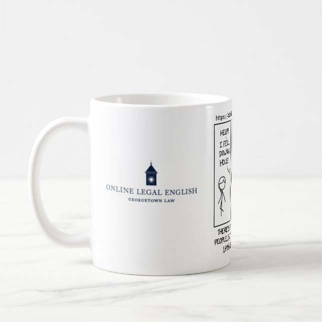 Mug humour de linguiste xkcd - Georgetown OLE (Gauche)