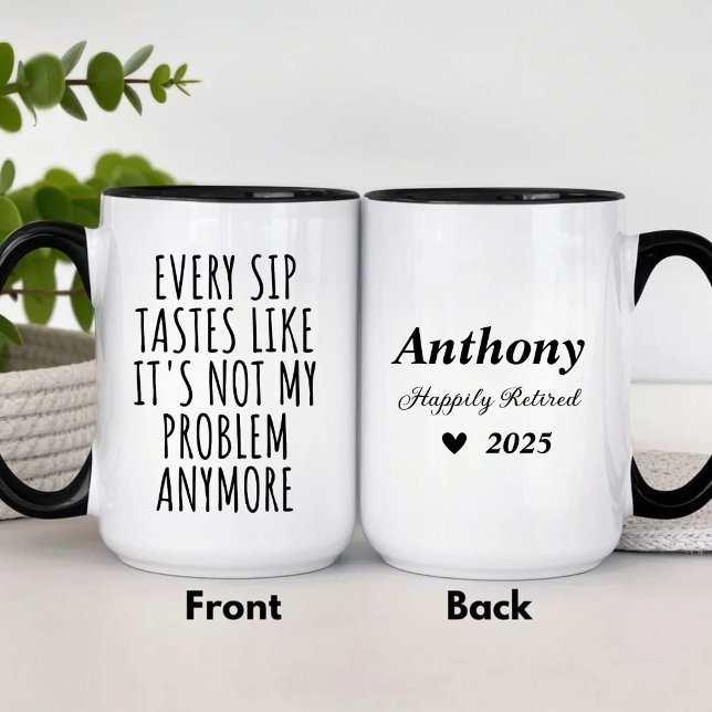 Mug Humour de retraite personnalisé drôle (Créateur téléchargé)