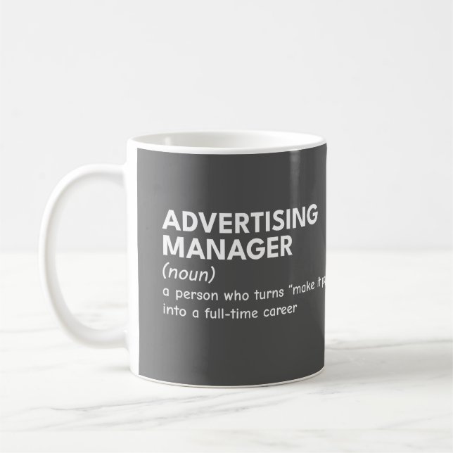 Mug Humour du responsable marketing Sarcastique (Gauche)