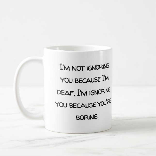 Mug Humour sourd, malentendant, plaisir de surdité, bl (Gauche)