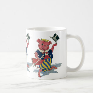 Mug Humour Vintage, Cochon Heureux qui Danse