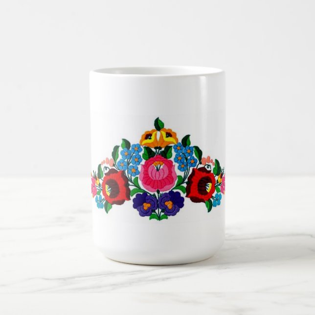 mug, hungarian, embroidery, kalocsai coffee mug (Center)