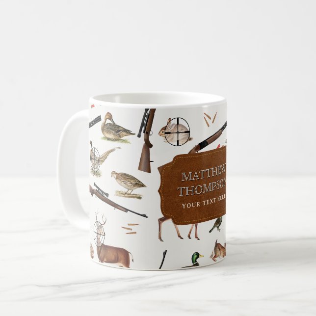 Mug Hunting Wildlife Outdoorsman Pattern (Devant gauche)