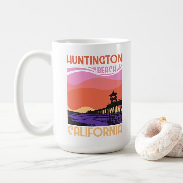 Mug Huntington Beach Californie (Avec donut)