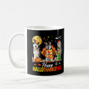Mug Husky Chien Hallothanksmas Halloween Thanksgiv