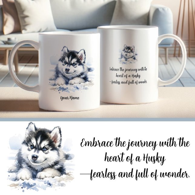 Mug Husky Sibérie Personnalisé avec Citation Inspi (Créateur téléchargé)