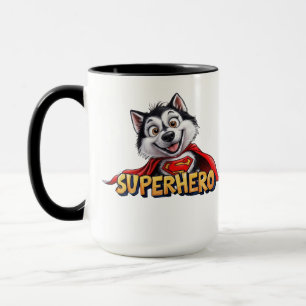 Mug Husky Superhero : Rencontrez le Super Chien !"