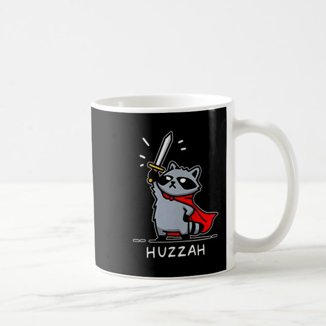 Mug Huzzah Raccoon Knight Funny Sword Meme Quote  (Droite)