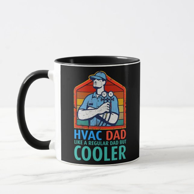 Mug HVAC Papa Mais Glacière Drôle Technicien HVAC Père (Gauche)