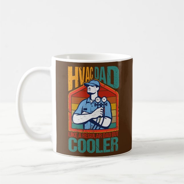 Mug HVAC Papa Mais Glacière Drôle Technicien HVAC Père (Gauche)