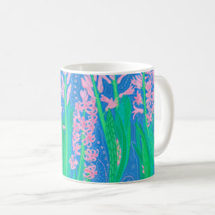 Mug Hyacinthes roses Fleurs de printemps peinture d'ar