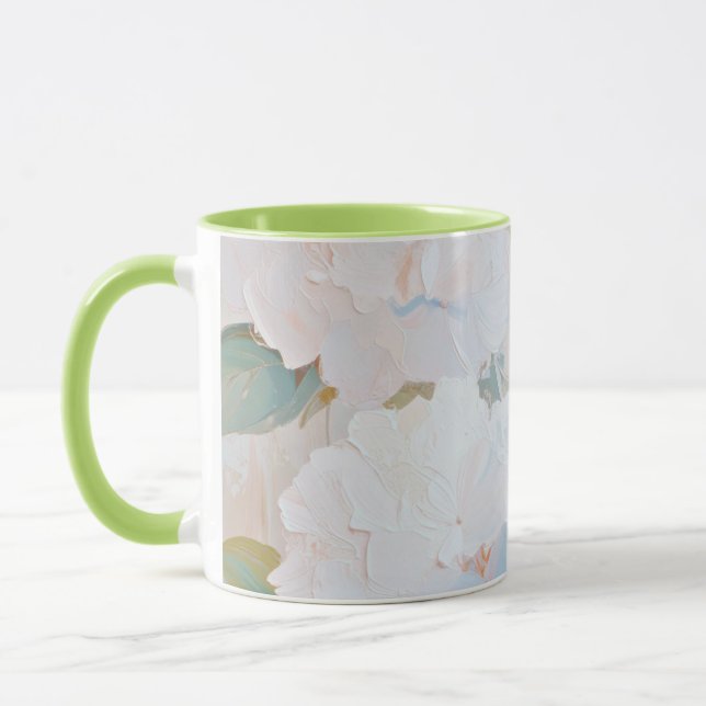 Mug, Hydrangea Abstract Watercolor Image Mug (Left)