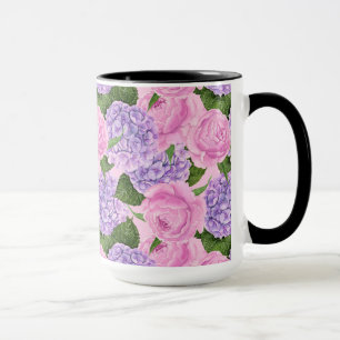 Mug Hydrangea et motif de pivoine